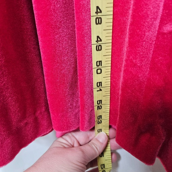 Vintage Neusteters Pink Velour Evening Maxi Gown Pearl Rhinestone Embellishments - Picture 7 of 16